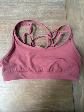 Athleta Strappy Back Sports Bra - Dusty Rose